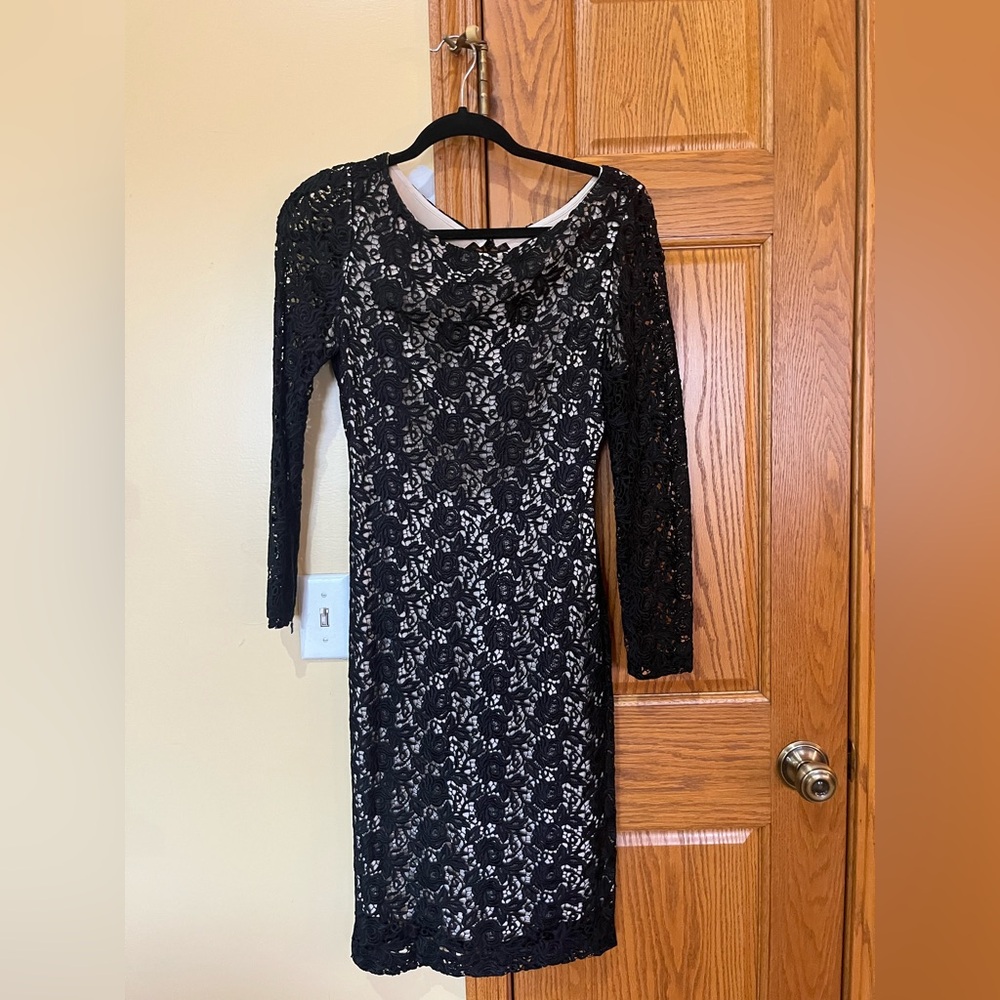 Alice and olivia black lace dress size 6